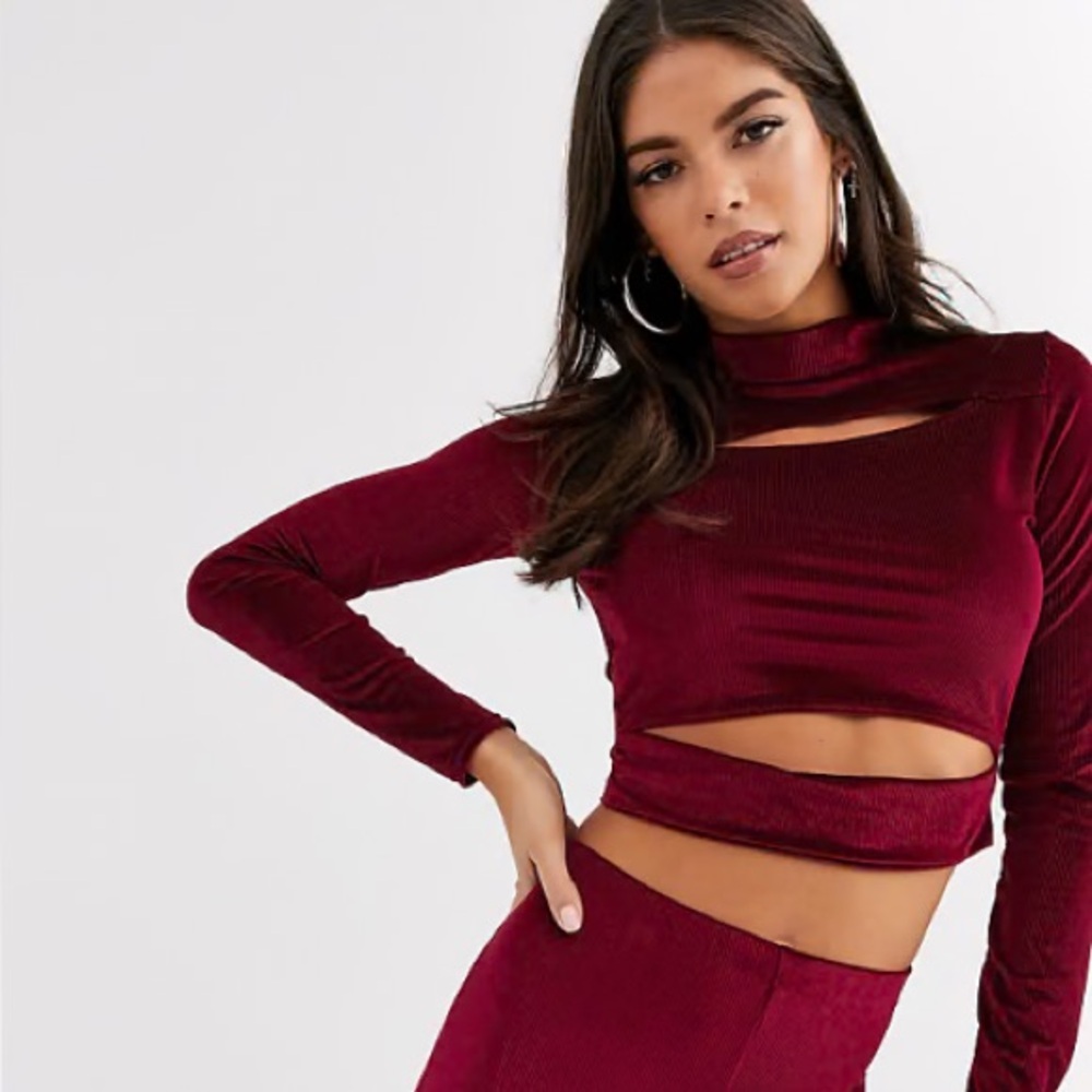 Missguided Burgundy Women's Top